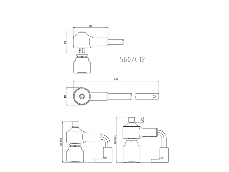 BETA UTENSILI MOLTIPLICATORE DI COPPIA DESTRORSO/SINISTRORSO IN VALIGETTA DI MATERIALE PLASTICO RAPPORTO 12:1 - ART. 560/C12