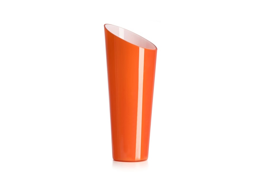 IVV Orizzonte vaso in vetro incamiciato esterno arancio interno biancolatte H 38 cm