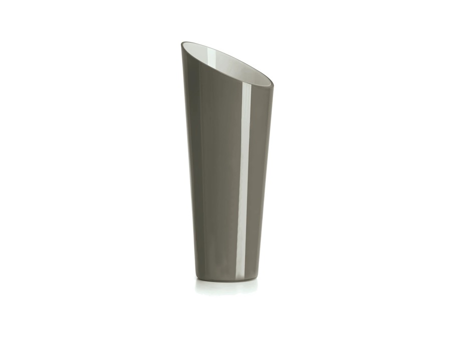 IVV Orizzonte vaso in vetro incamiciato esterno grigio interno biancolatte H 38 cm