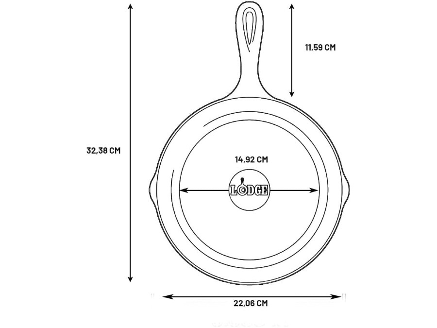 LODGE Padella tonda, 20 cm