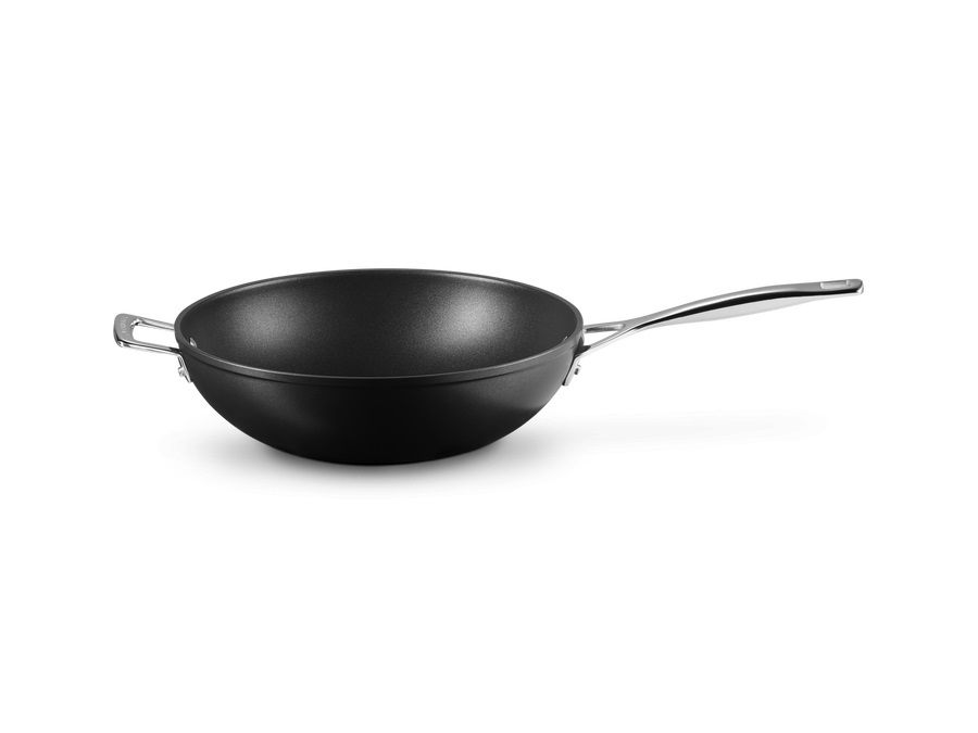 LE CREUSET Padella Wok con maniglia in alluminio antiaderente, Ø30 cm