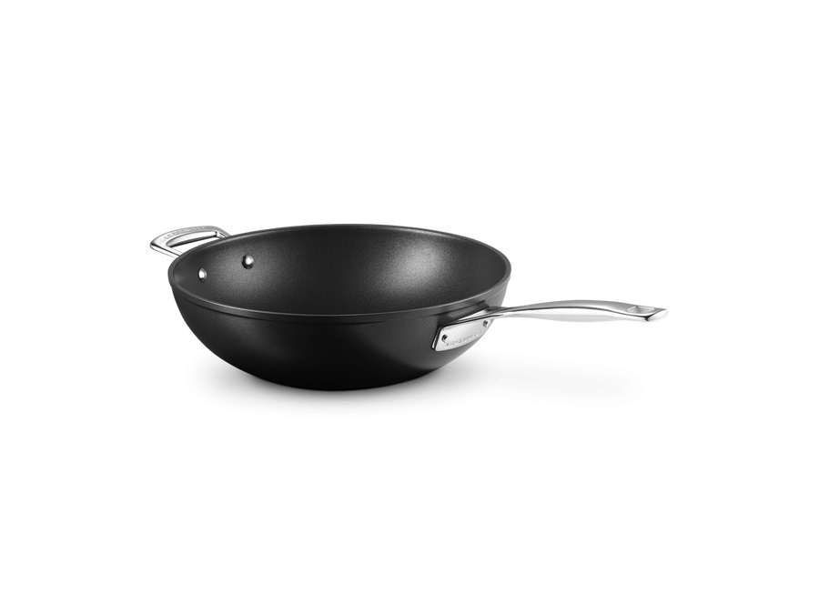 LE CREUSET Padella Wok con maniglia in alluminio antiaderente, Ø30 cm