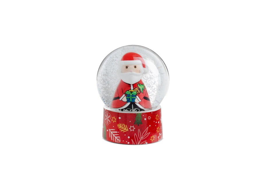 EGAN Palla di neve natale con luce babbo natale, 7x9 cm