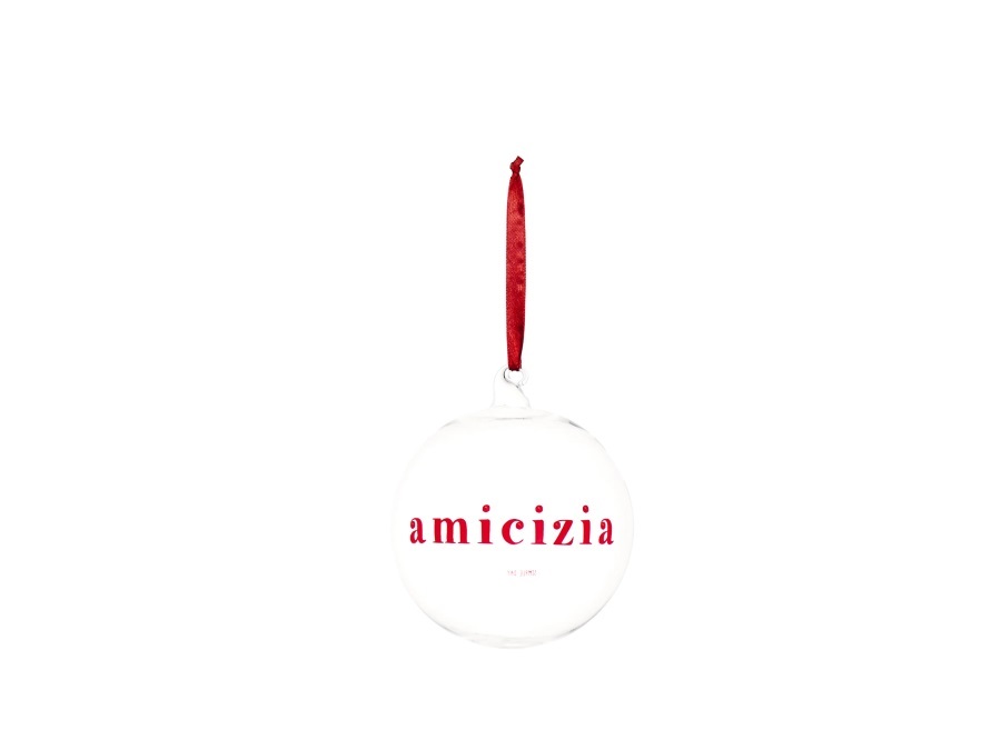 SIMPLE DAY LIVING & LIFESTYLE Pallina in vetro amicizia rosso, Ø12 cm