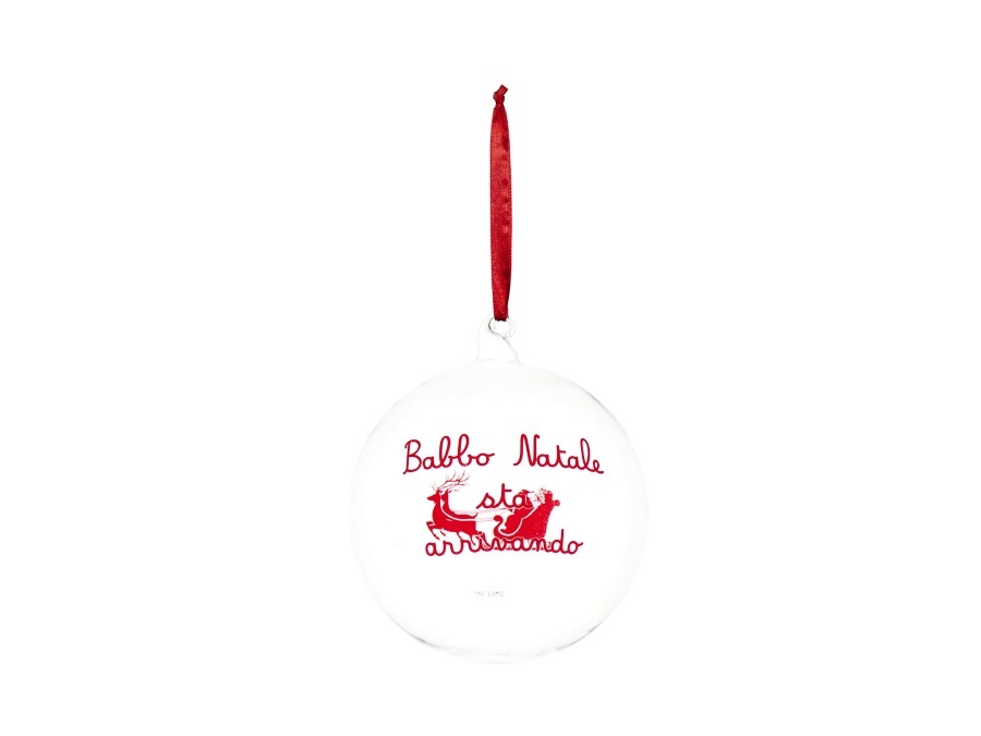 SIMPLE DAY LIVING & LIFESTYLE Pallina in vetro Babbo Natale sta arrivando, Ø15 cm