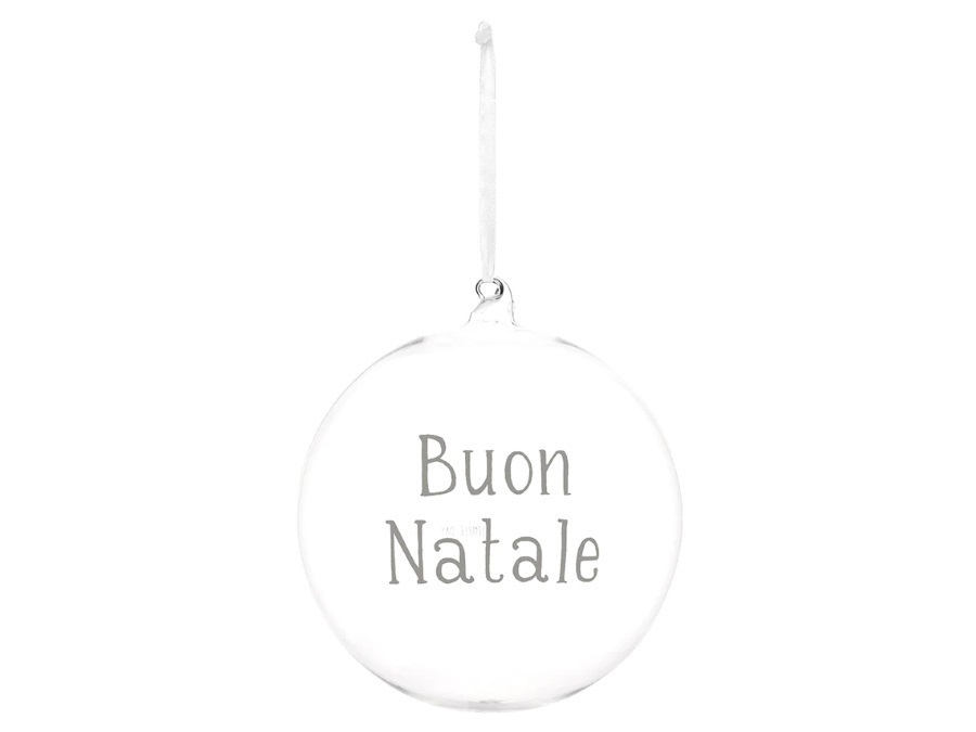 SIMPLE DAY LIVING & LIFESTYLE Pallina in vetro Buon Natale bianco, Ø15 cm