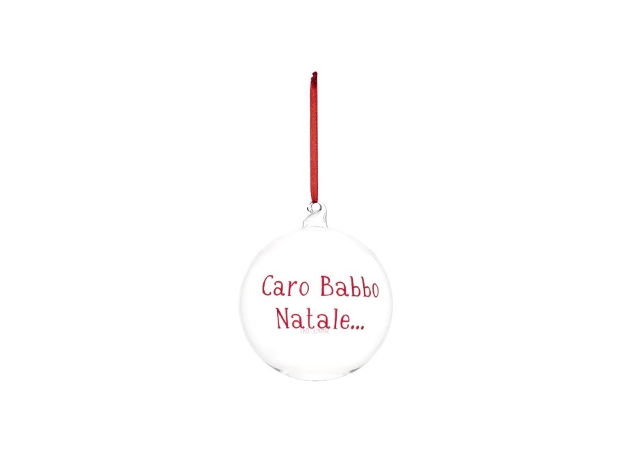 SIMPLE DAY LIVING & LIFESTYLE Pallina in vetro Caro Babbo Natale rosso, Ø12 cm