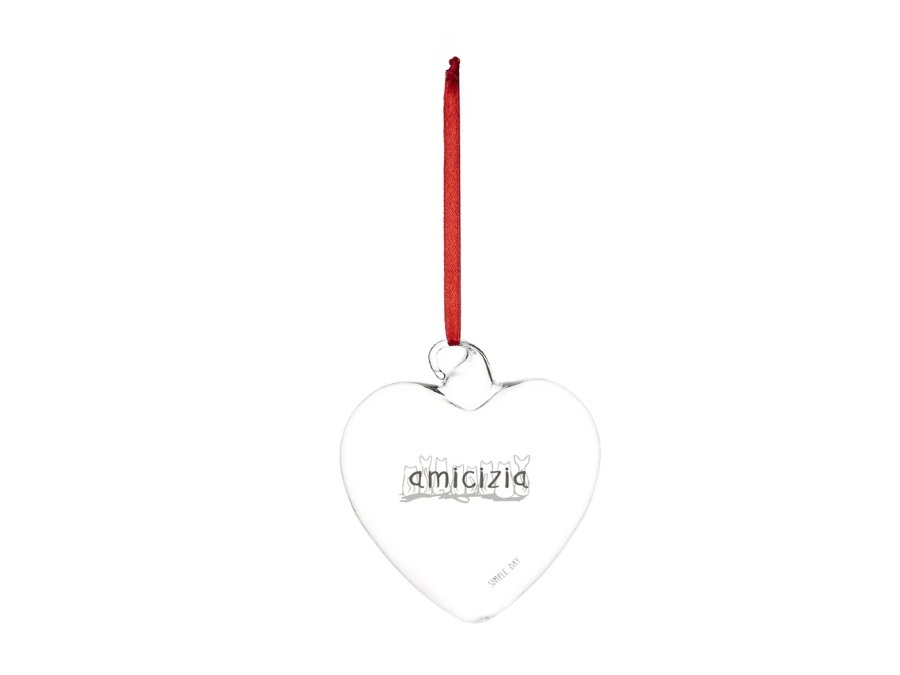 SIMPLE DAY LIVING & LIFESTYLE Pallina in vetro cuore Amicizia, Ø15 cm