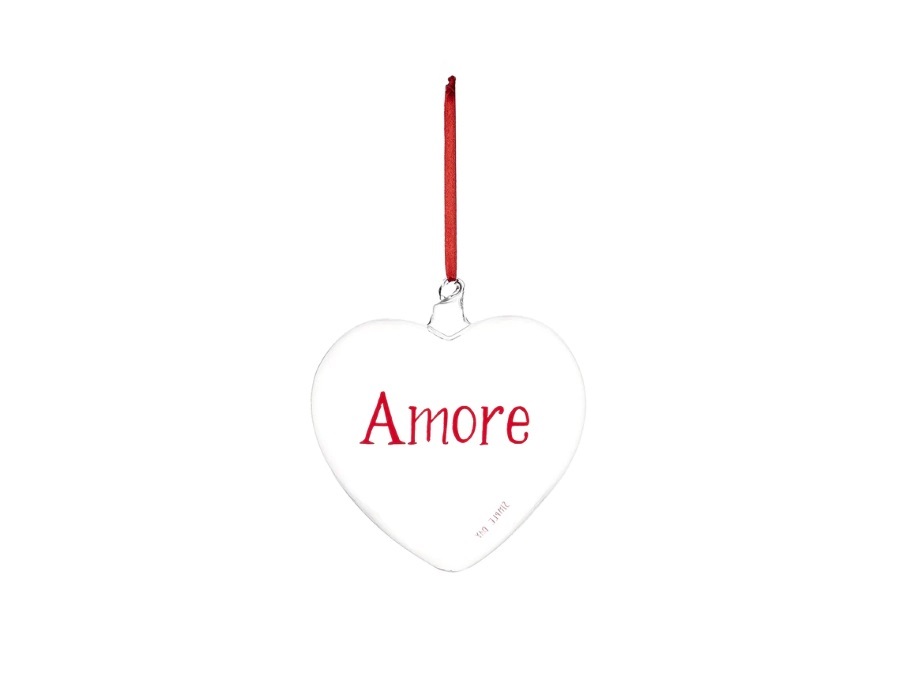 SIMPLE DAY LIVING & LIFESTYLE Pallina in vetro cuore amore rosso, Ø15 cm