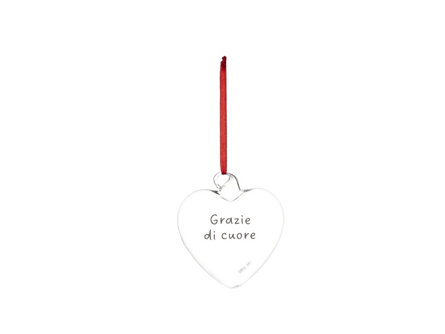 SIMPLE DAY LIVING & LIFESTYLE Pallina in vetro cuore Grazie di cuore, Ø15 cm