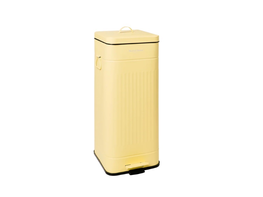 NOVITA' HOME Pattumiera giallo pastello 30 lt - metallo