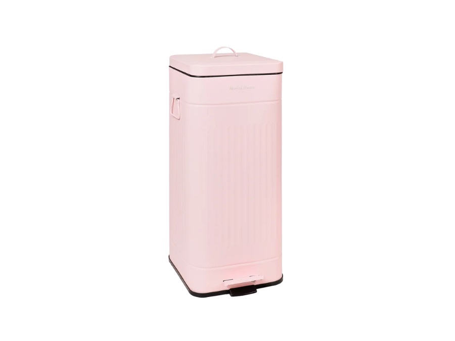 NOVITA' HOME Pattumiera rosa pastello 30 lt - metallo