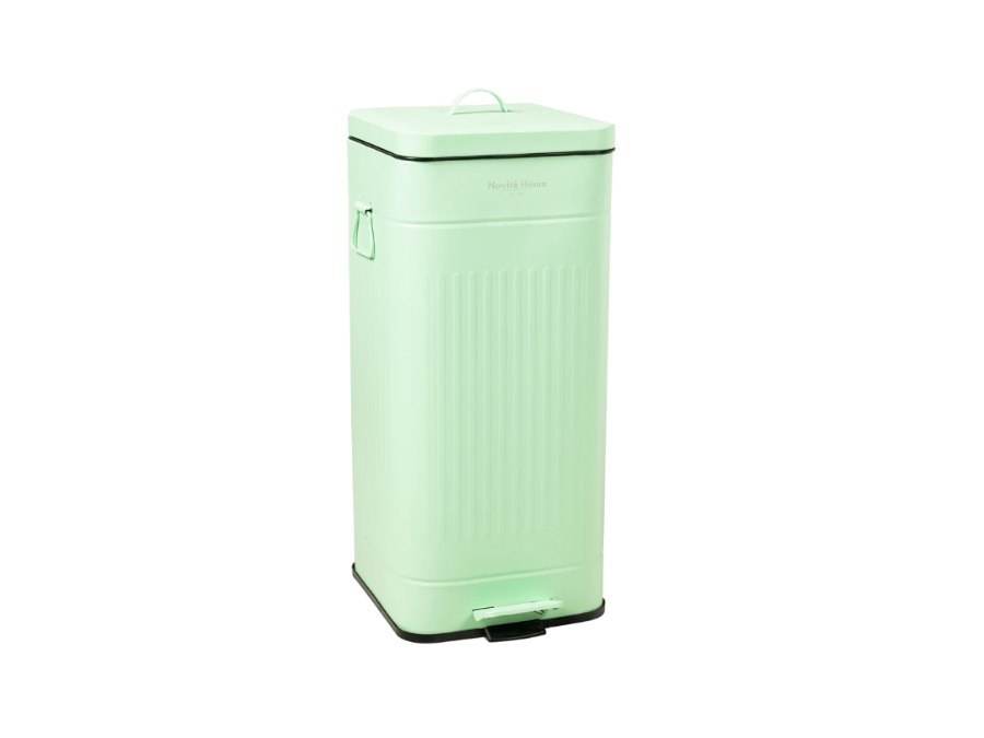 NOVITA' HOME Pattumiera verde pastello 30 lt - metallo