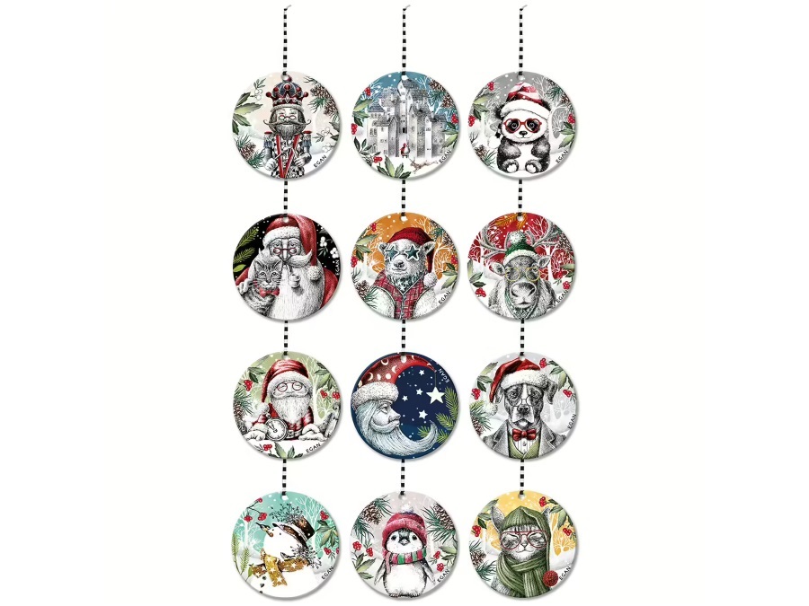 EGAN Pendaglio natale, Ø 7 cm, decori assortiti