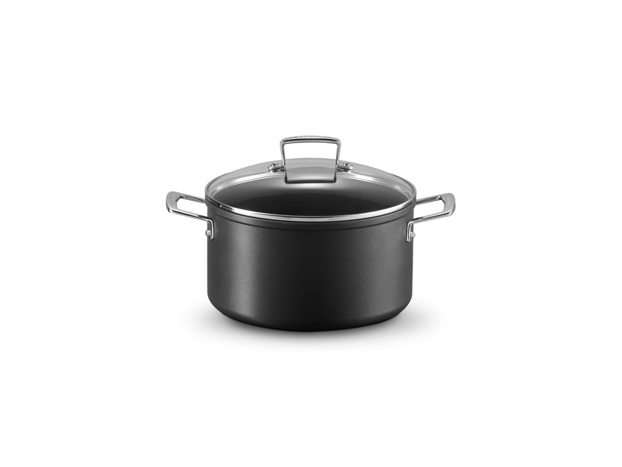 LE CREUSET Pentola in alluminio antiaderente con coperchio vetro, Ø24 cm