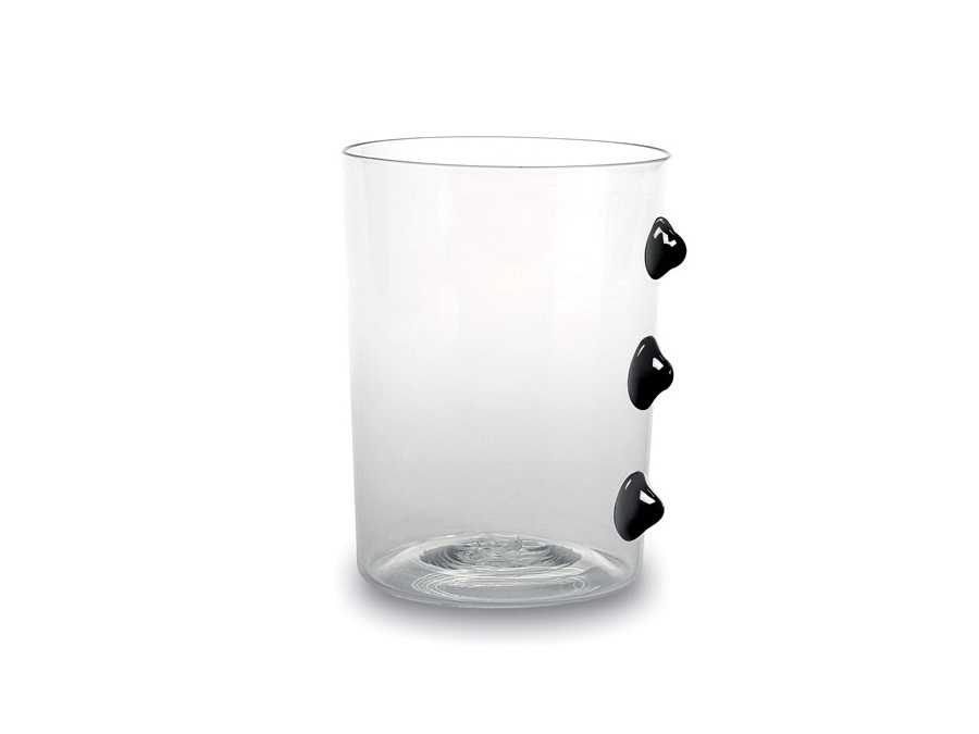 ZAFFERANO S.R.L. Petoni, Bicchiere tumbler trasparente/nero