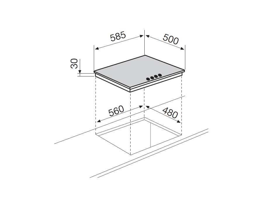 GLEM Piano cottura 60 cm GT64TF