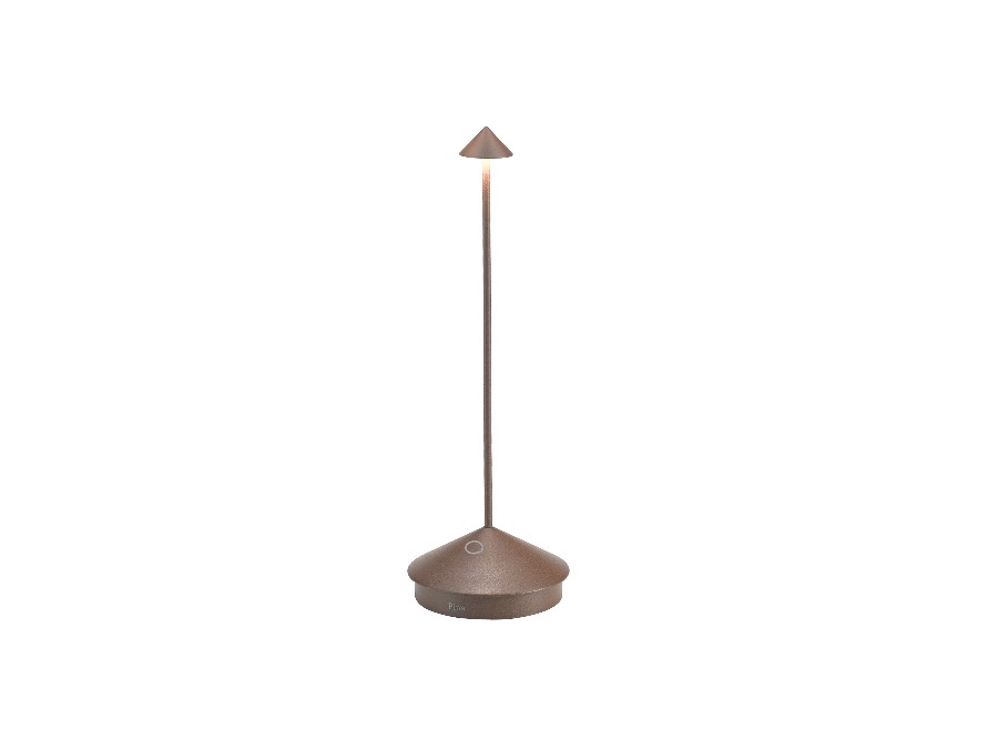 ZAFFERANO S.R.L. Pina pro, lampada da tavolo ricaricabile corten