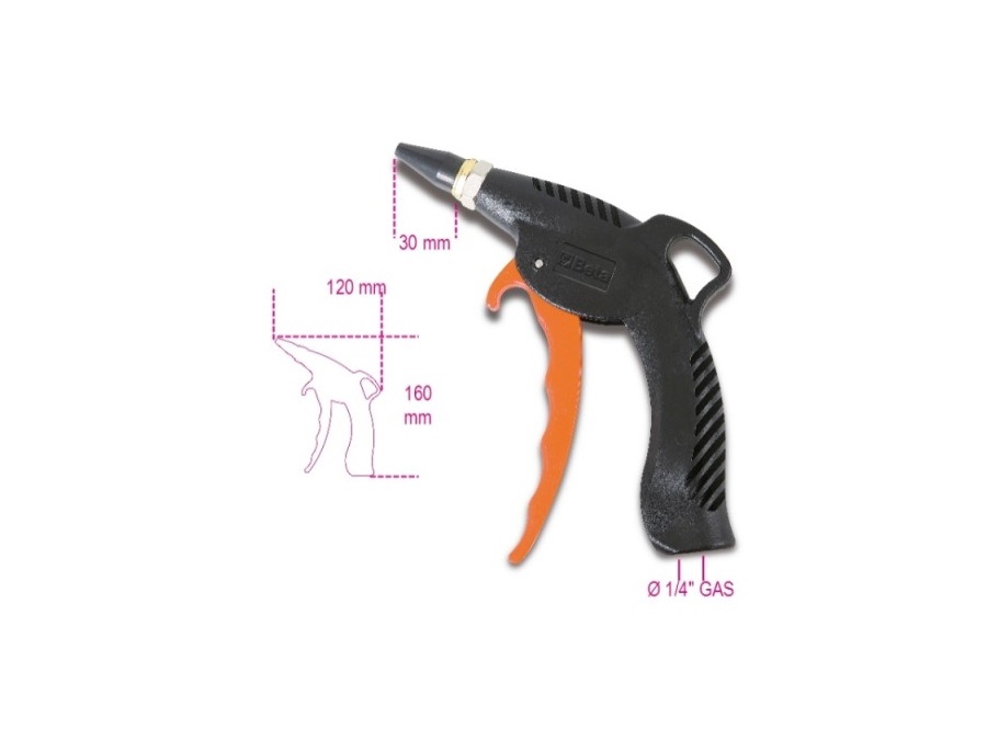 BETA UTENSILI Pistola di soffiaggio progressiva con ugello in gomma