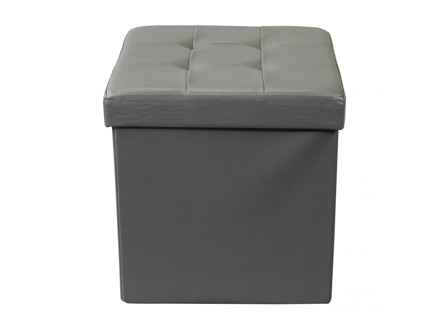 MAGAZZINI COSMA S.P.A. POUF CONTENITORE QUADRATO IN ECOPELLE grigio