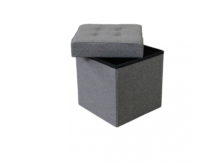 MAGAZZINI COSMA S.P.A. POUF CONTENITORE QUADRATO IN STOFFA Grigio scuro