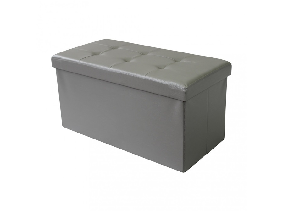 MAGAZZINI COSMA S.P.A. POUF CONTENITORE RETTANGOLARE IN ECOPELLE Grigio