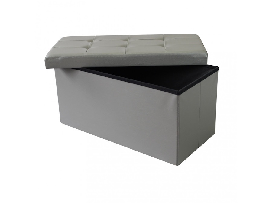 MAGAZZINI COSMA S.P.A. POUF CONTENITORE RETTANGOLARE IN ECOPELLE Grigio