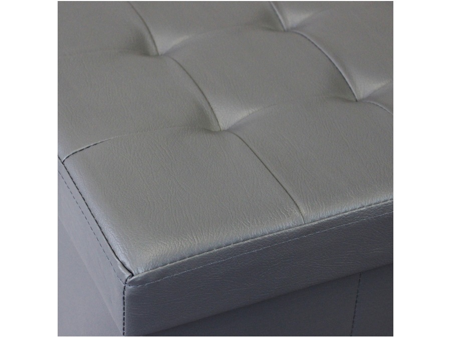 MAGAZZINI COSMA S.P.A. POUF CONTENITORE RETTANGOLARE IN ECOPELLE Grigio