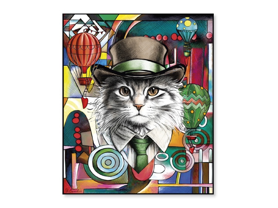 EGAN Quadro human essence gatto 80x100 "Independence"