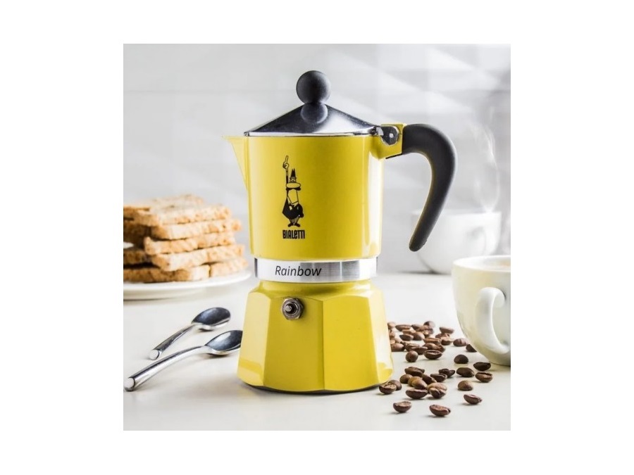 BIALETTI INDUSTRIE Rainbow, moka 3 tazze giallo primavera 2024