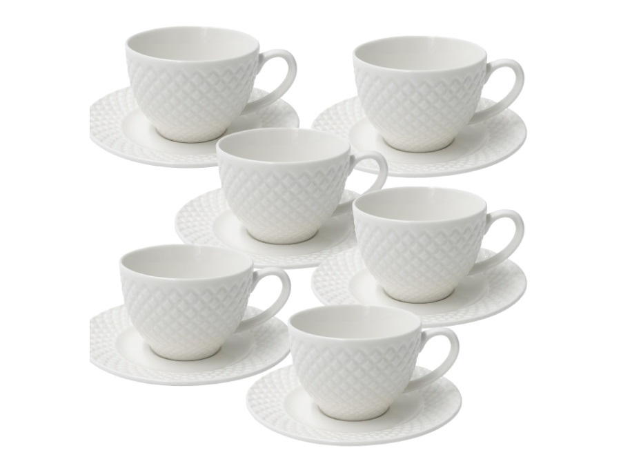 LA PORCELLANA BIANCA Reale, set 6 tazze caffè con piattino, 100 ml