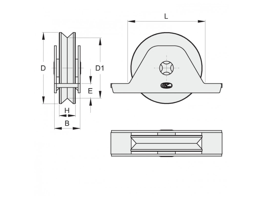 FAC S.R.L. Ruota gola V a supporto interno, Va1103.075