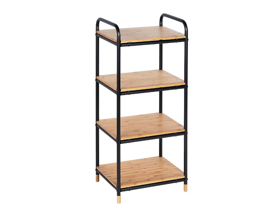 WENKO Scaffale loft, 4 piani, marrone/nero