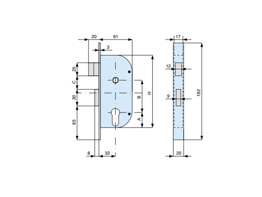 MG SERRATURE SERRATURA PER CANCELLO COD. 148324 000