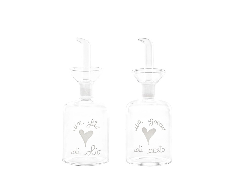 SIMPLE DAY LIVING & LIFESTYLE Set 2 Bottiglie Un Filo di Olio - Un Goccio di Aceto 2x250ml