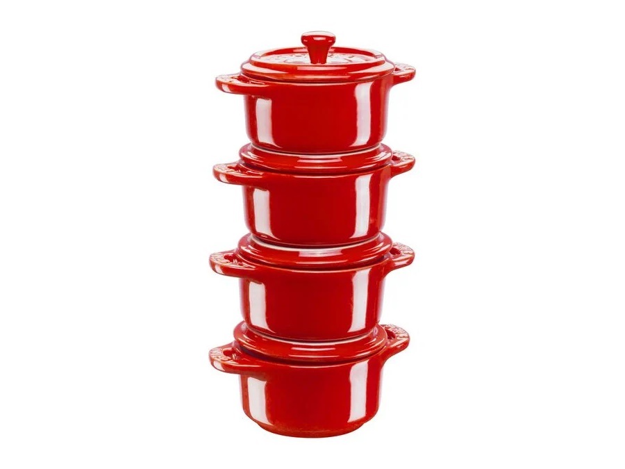 STAUB Set 4 mini cocotte, ciliegia