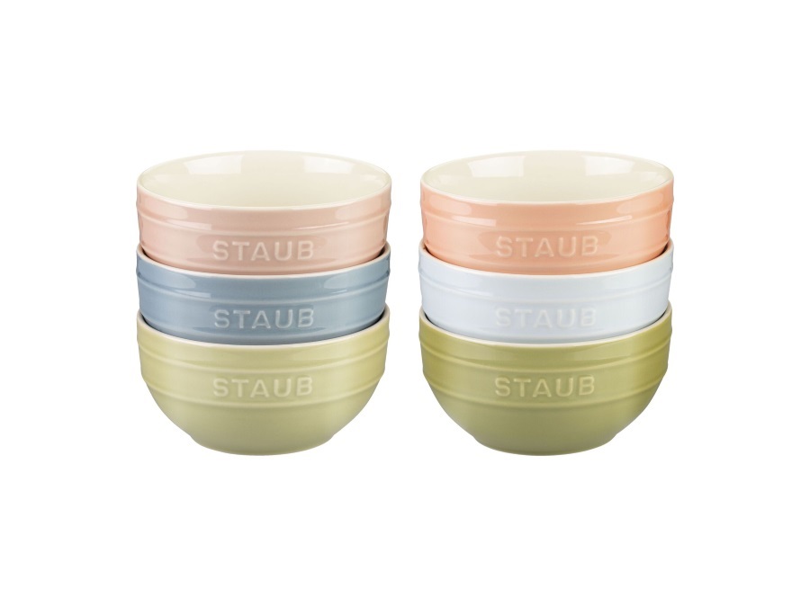 STAUB Set 6 ciotole macaron colori assortiti, Ø14 cm