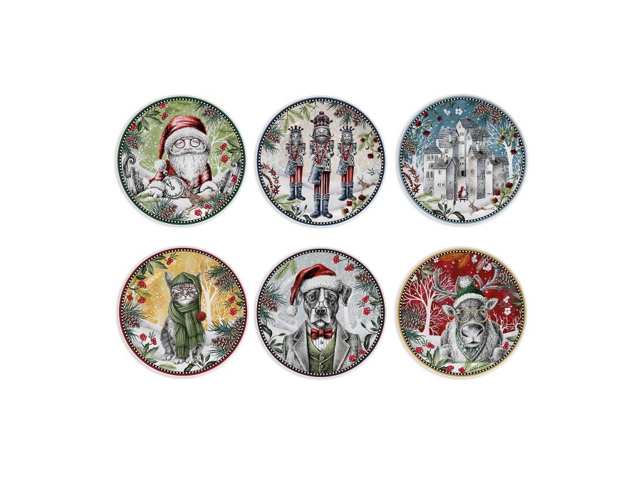 EGAN Set 6 piattini dolce natale, Ø 19 cm