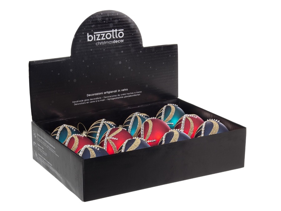 BIZZOTTO Sfera in vetro glyl, Ø 8 cm, colori assortiti