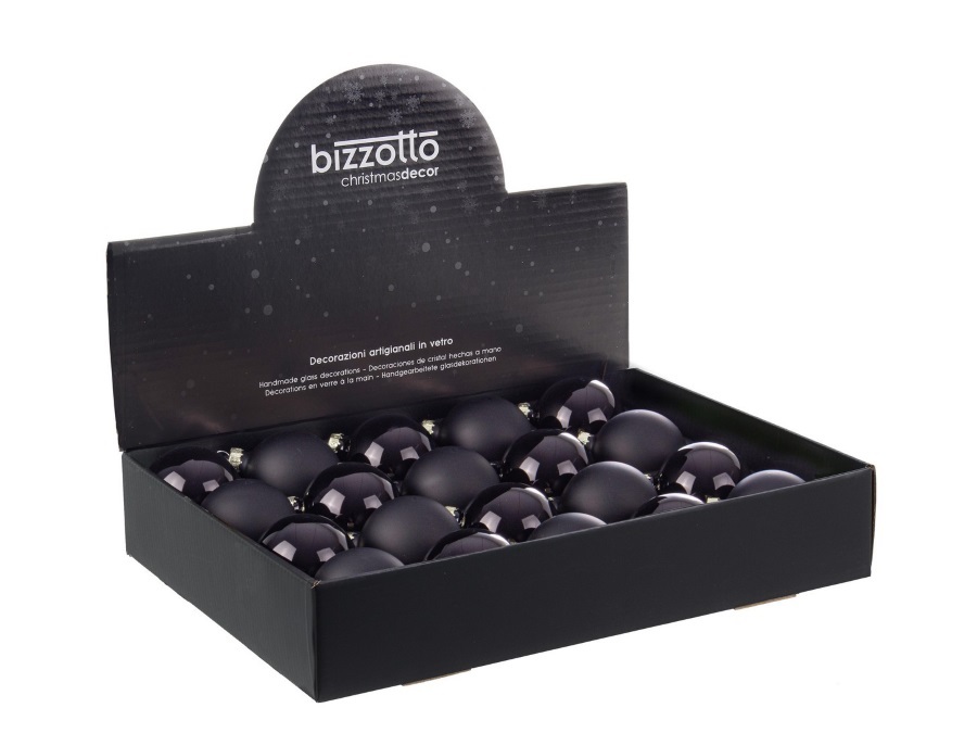 BIZZOTTO Sfera in vetro nero Ø 6 cm, colori assortiti