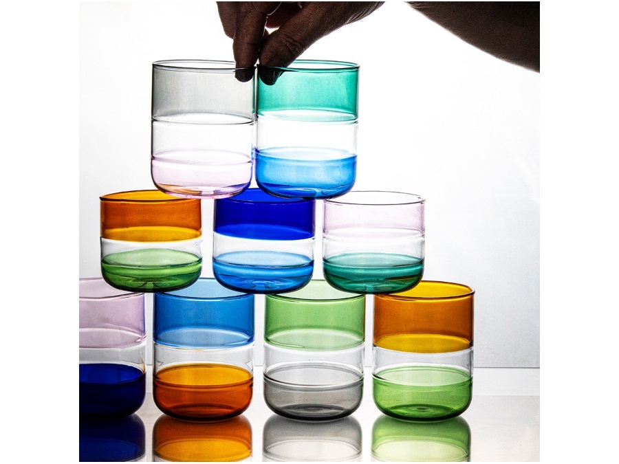 LIVELLARA S.R.L. Stacks, set 4 bicchieri tumbler 350 ml