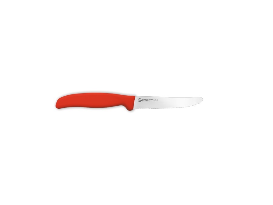 Ambrogio sanelli supra - coltello tavola lama dentata colori assortiti, 11  cm
