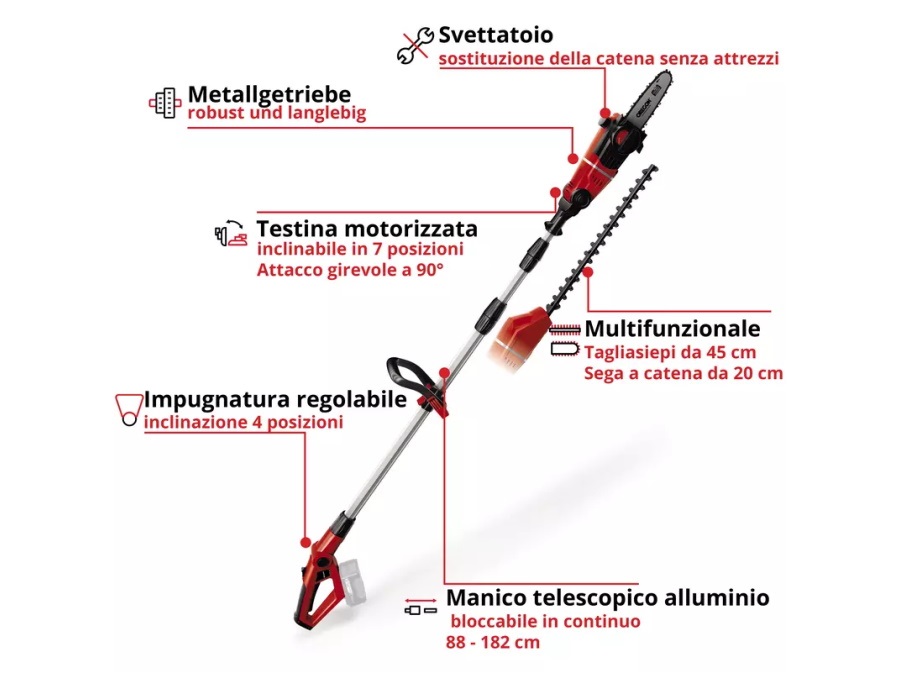 EINHELL Svettatoio multifunzione GE-HC 18 Li T-Solo, senza batteria