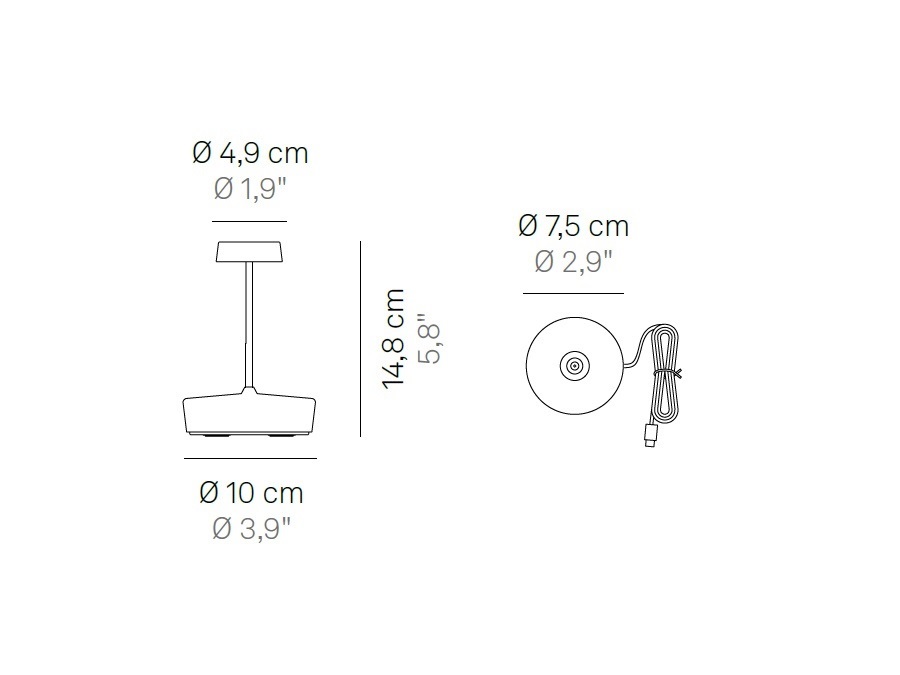 ZAFFERANO S.R.L. Swap mini pro, Lampada da Tavolo Corten