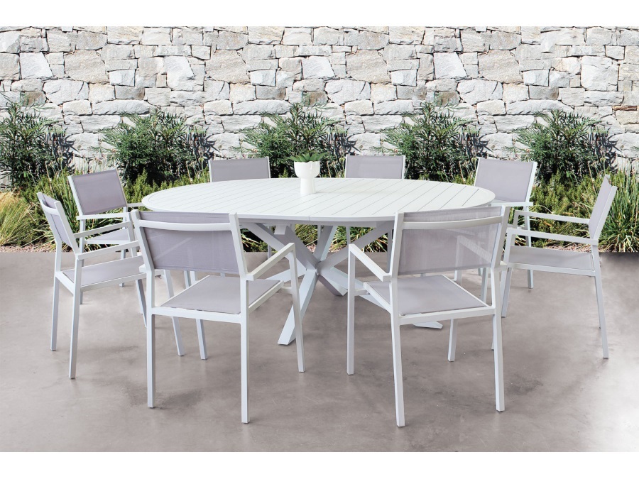 MAGAZZINI COSMA S.P.A. Tavolo rotondo camelot allungabile 150/200x150 cm, bianco