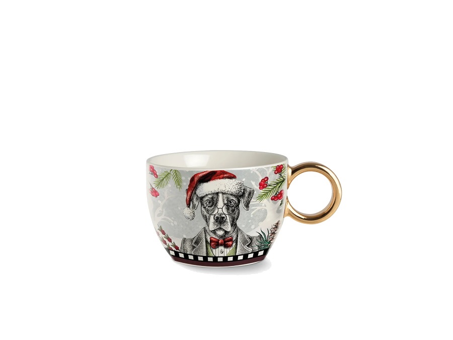 EGAN Tazza colazione natale cane, 530 ml