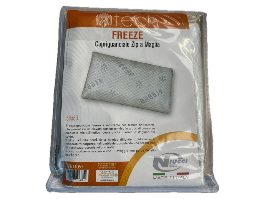 NIUCCI Tech freeze, copriguanciale zip a maglia, 50x80 cm