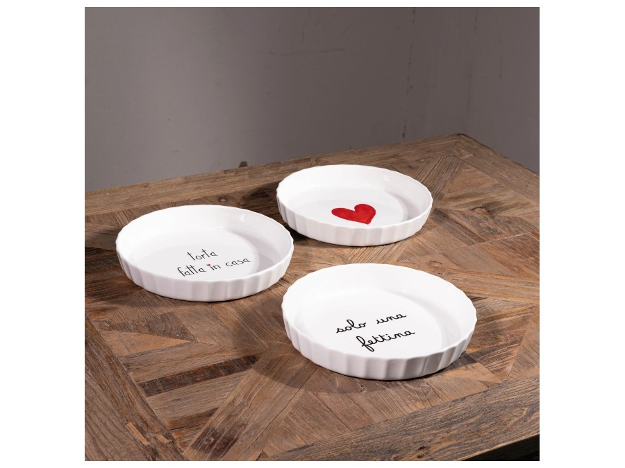 SIMPLE DAY LIVING & LIFESTYLE Tortiera in gres cuore acquerello, Ø 26 cm