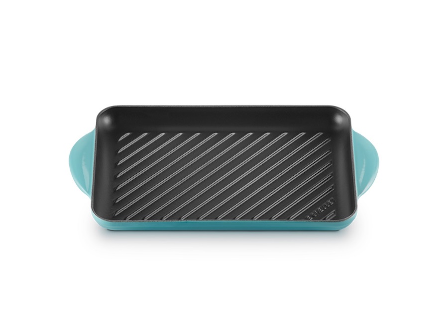 LE CREUSET Tradition, grill rettangolare 32x22 cm in ghisa vetrificata - blu caribe