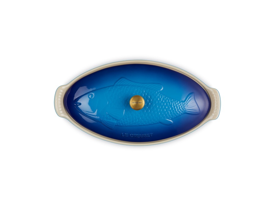 LE CREUSET Tradition, pesciera 34 cm in gres vetrificato - blu